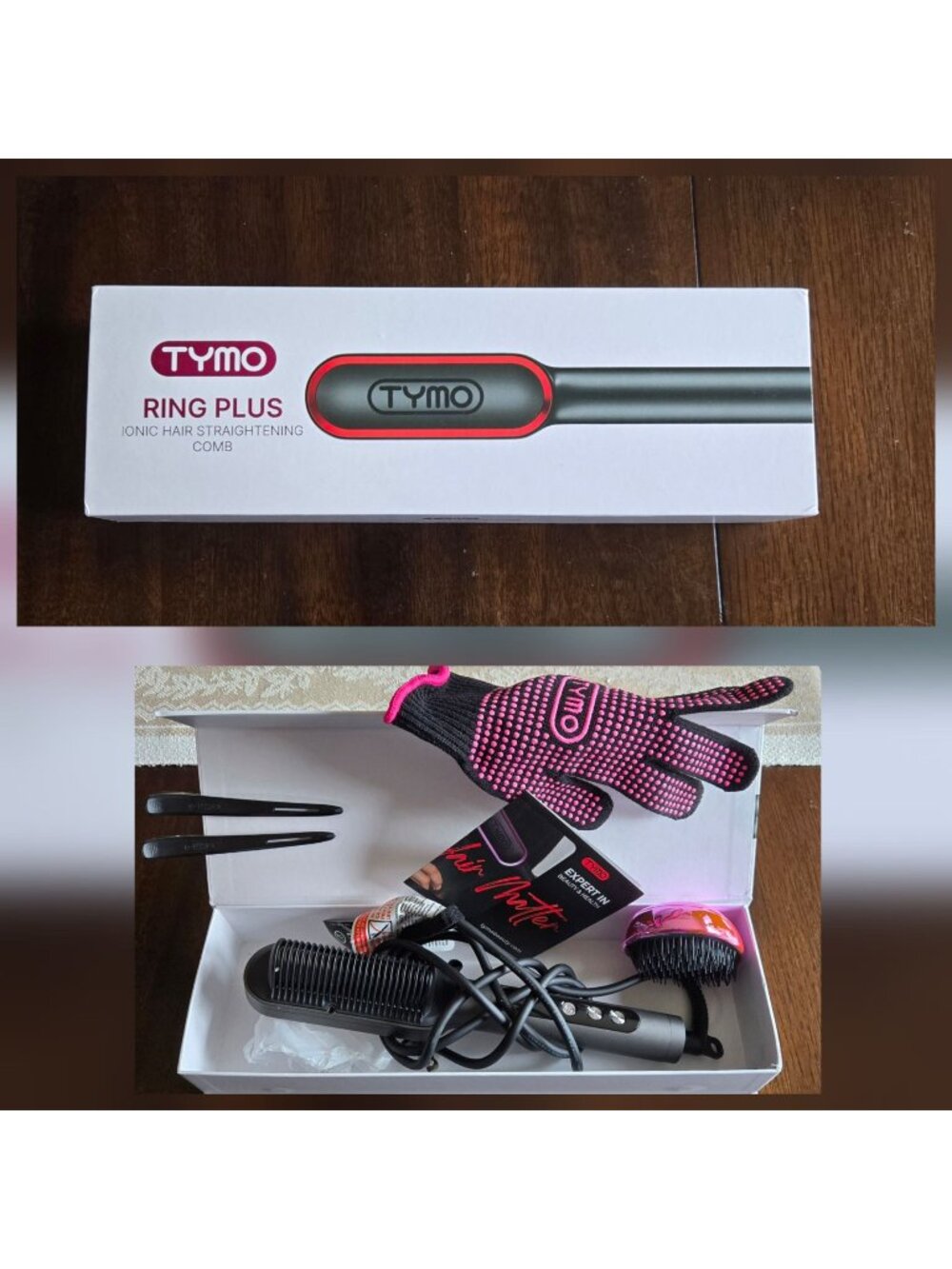 Tymo Ring Plus Ionic Hair Straightening Comb With Accessories